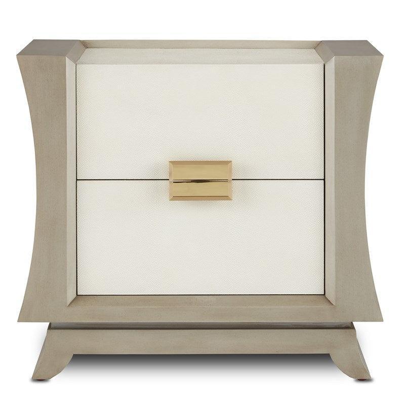 Oyster Shagreen Polished Brass Koji Cabinet With Drawers Accent Cabinets Sideboards and Things By Currey & Co