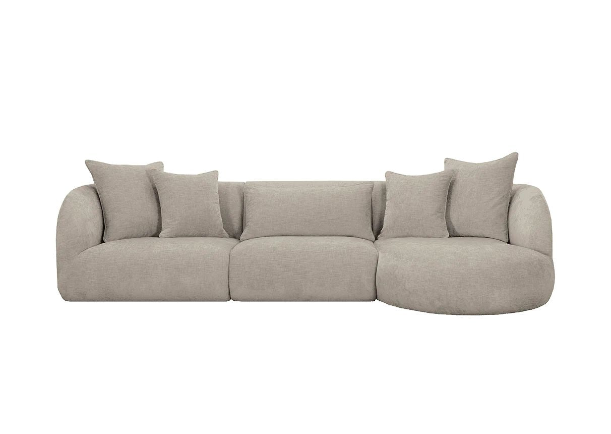 LOOMLAN Custom Upholstery Pebble Organic Curved Armrest Fabric Modular Sofa