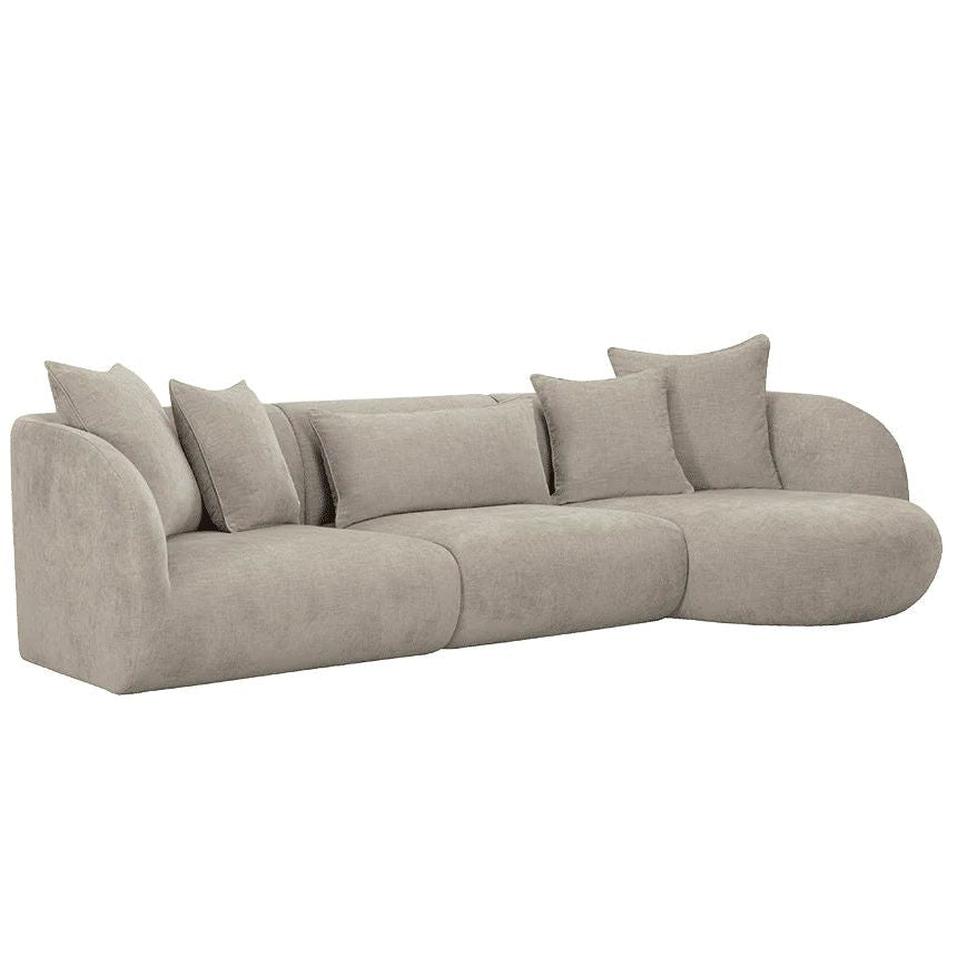 LOOMLAN Custom Upholstery Pebble Organic Curved Armrest Fabric Modular Sofa