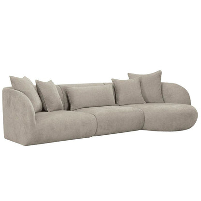 LOOMLAN Custom Upholstery Pebble Organic Curved Armrest Fabric Modular Sofa