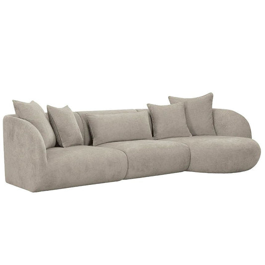Pebble Organic Curved Armrest Fabric Modular Sofa