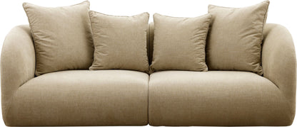 LOOMLAN Custom Upholstery Pebble Organic Curved Armrest Fabric Loveseat