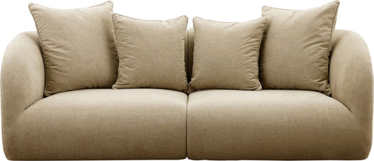 LOOMLAN Custom Upholstery Pebble Organic Curved Armrest Fabric Loveseat