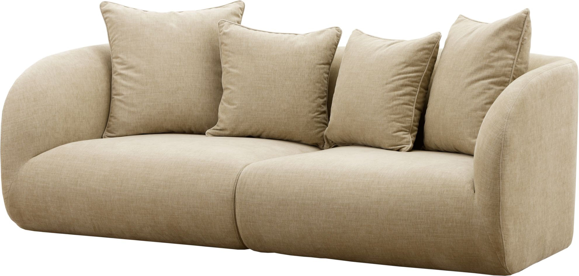 LOOMLAN Custom Upholstery Pebble Organic Curved Armrest Fabric Loveseat