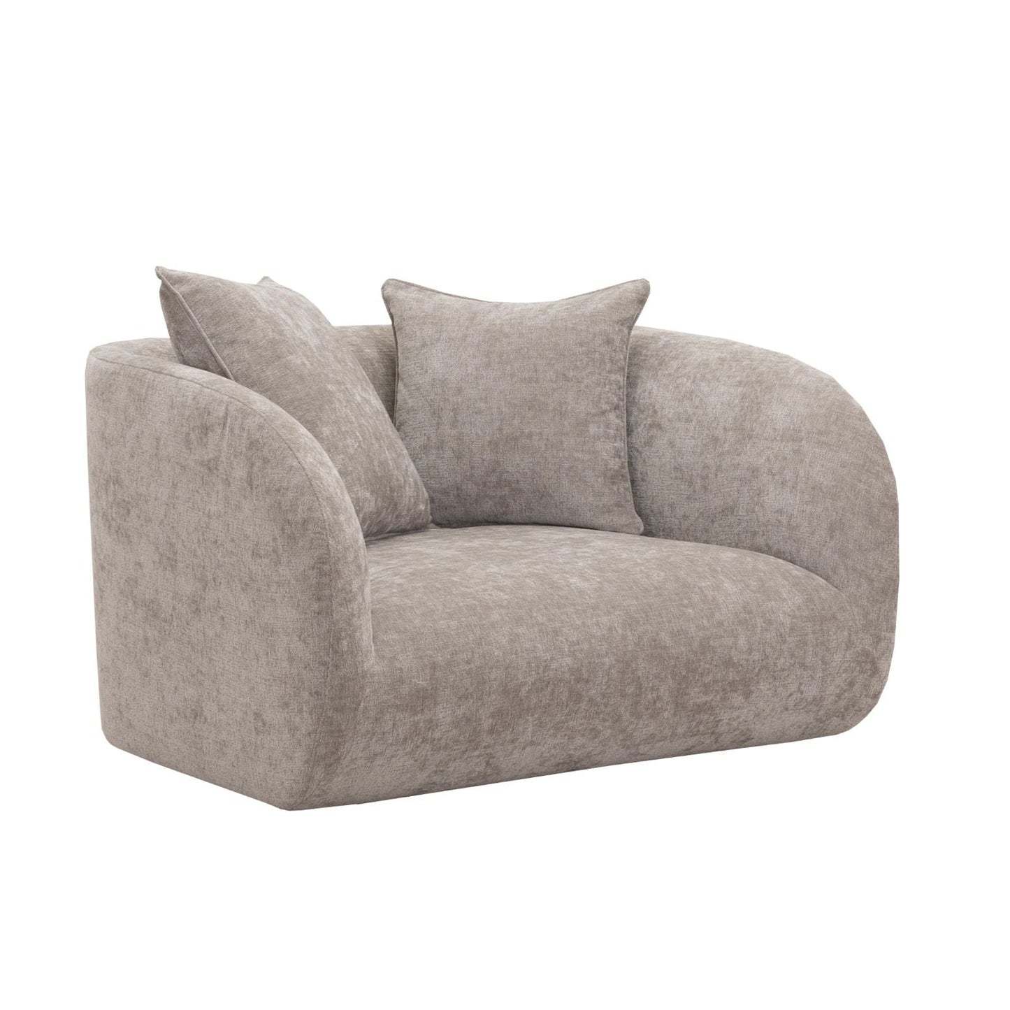 LOOMLAN Custom Upholstery Pebble Organic Curved Armrest Fabric Accent Chair