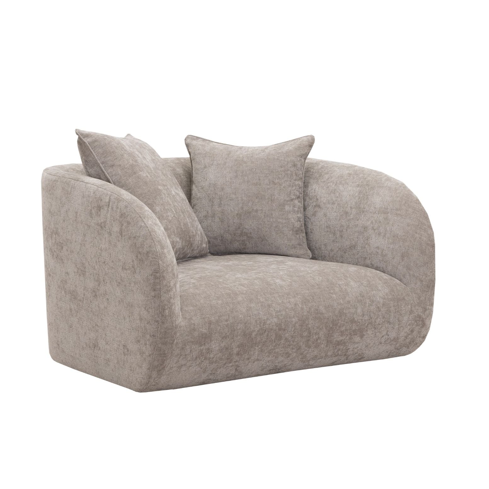 LOOMLAN Custom Upholstery Pebble Organic Curved Armrest Fabric Accent Chair