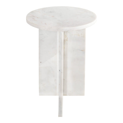 Grace White Marble Round Accent Table