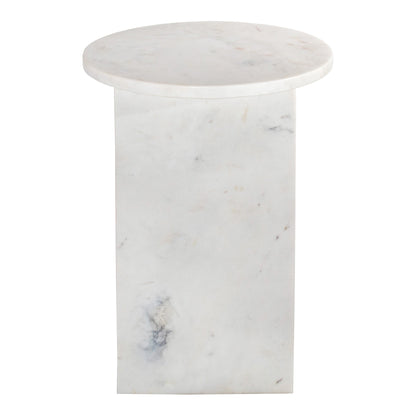 Grace White Marble Round Accent Table