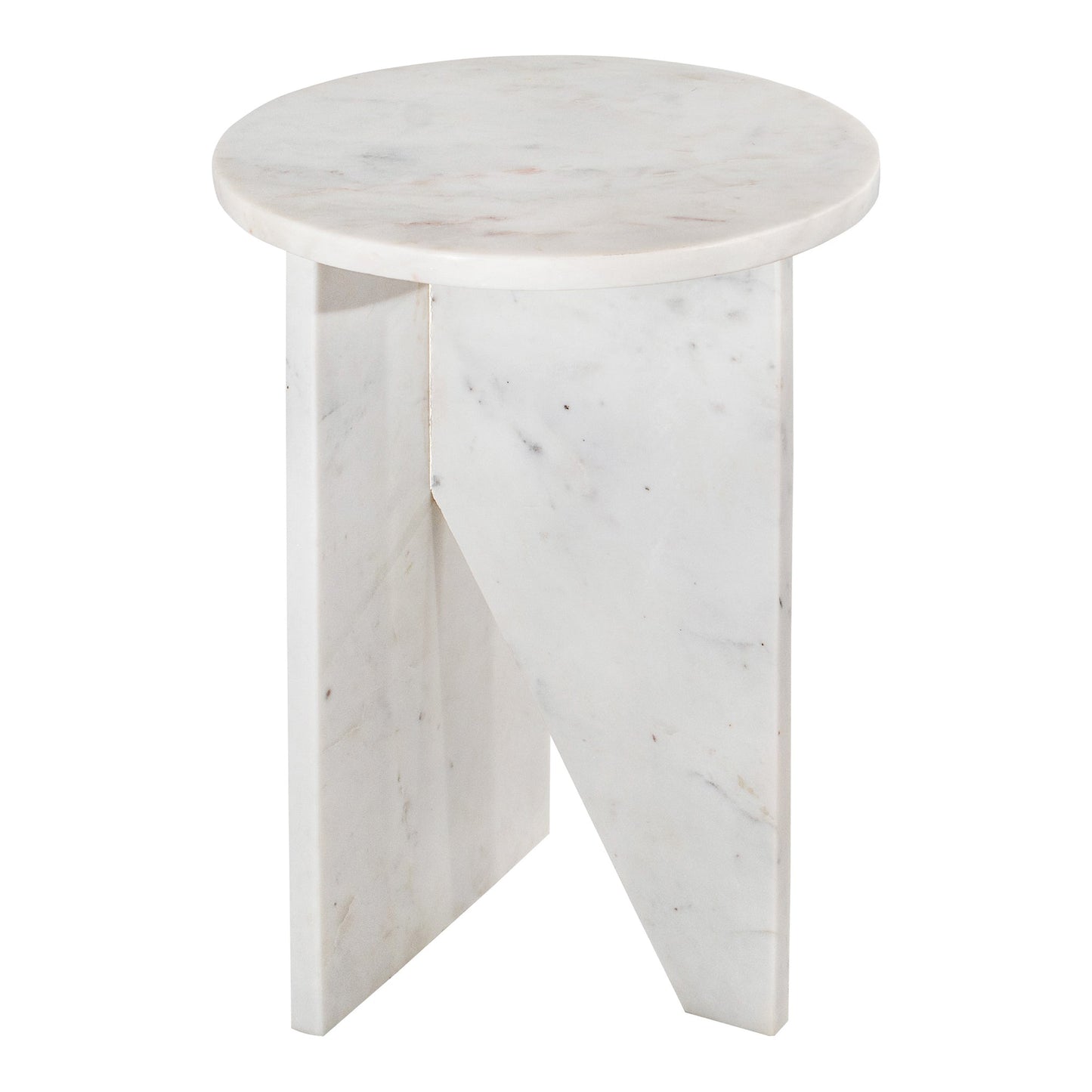 Grace White Marble Round Accent Table