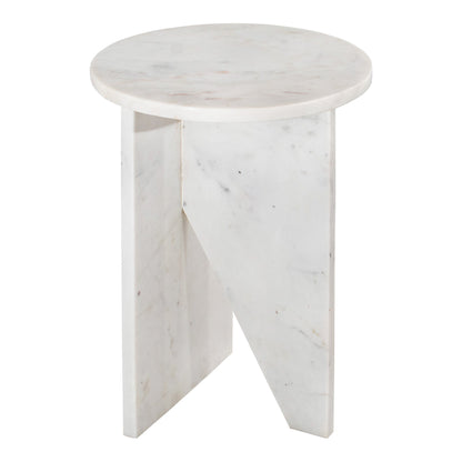 Grace White Marble Round Accent Table