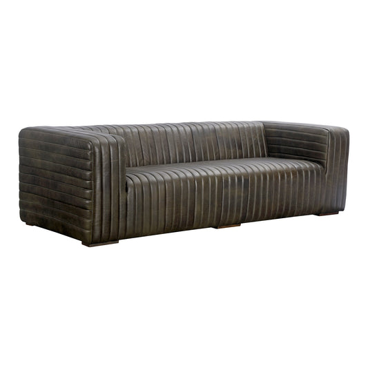 Castle Polyester Upholstered Green Sofa