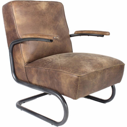 Perth Brown Leather Club Chair