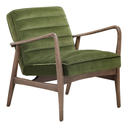 Anderson Polyester Fiber and Ash Wood Green Armchair