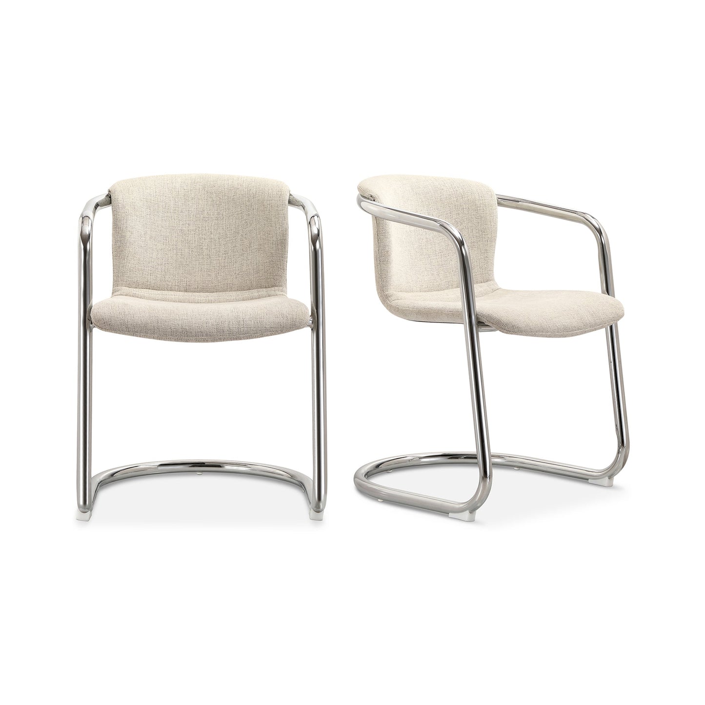 Moe's Home Freeman Performance Fabric Cream Dining Chair 2PC