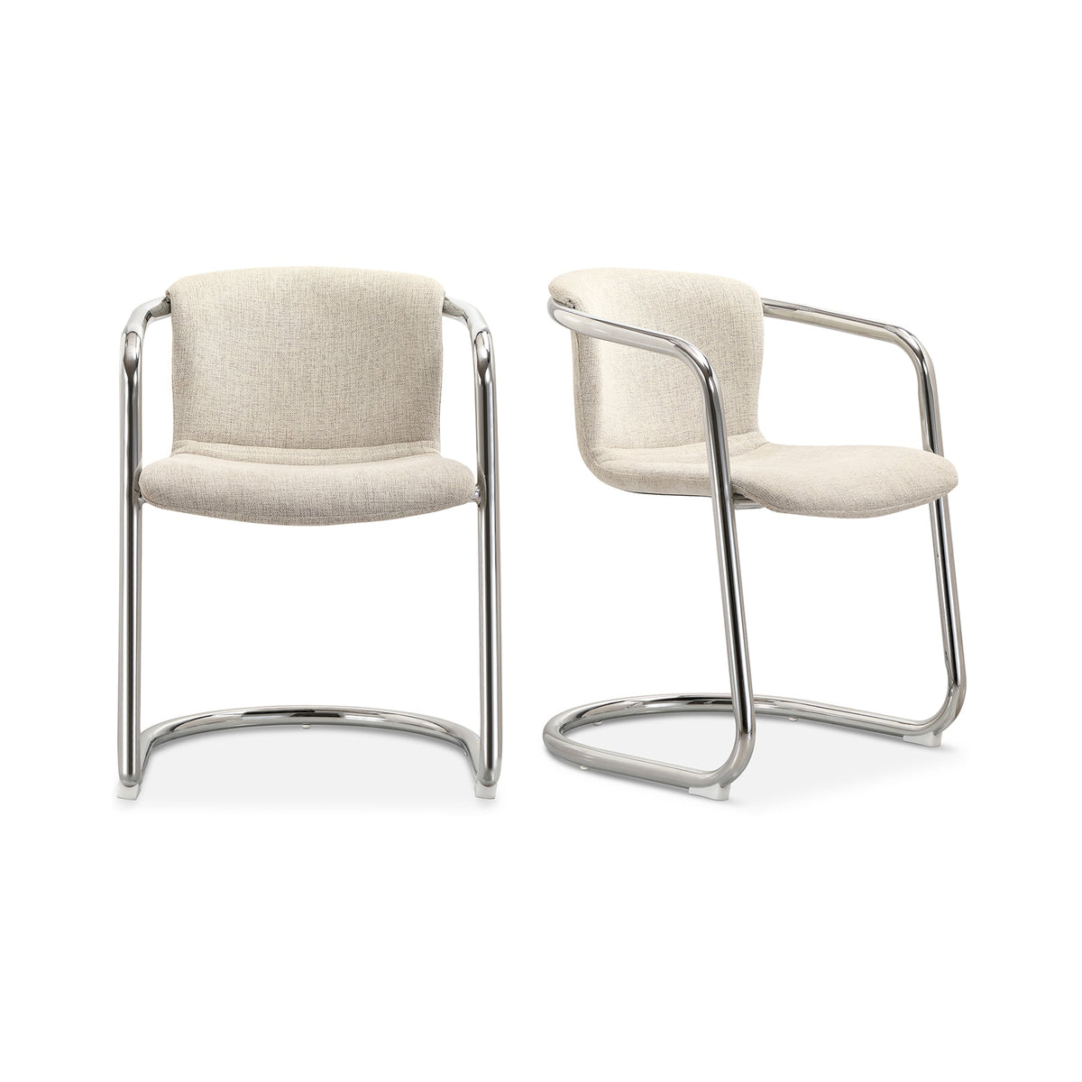 Moe's Home Freeman Performance Fabric Cream Dining Chair 2PC