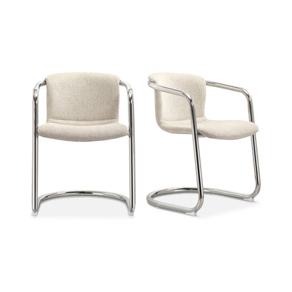 Moe's Home Freeman Performance Fabric Cream Dining Chair 2PC