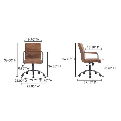 Roy Leather Swivel Office Chair