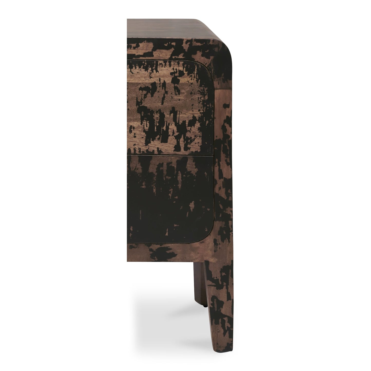 Iris Distressed Black Mango Wood Nightstand