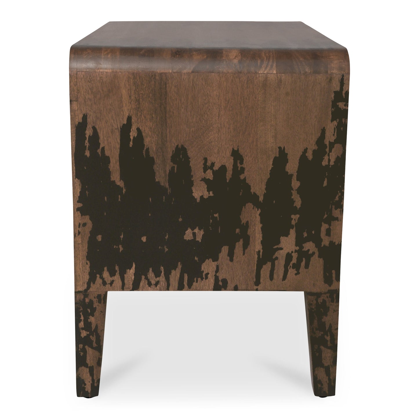 Iris Distressed Black Mango Wood Nightstand