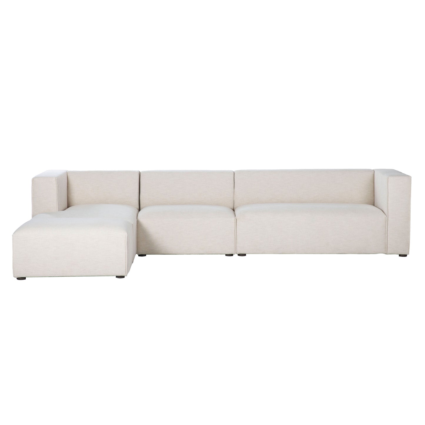 Premium White Modular Sectional with Ottoman