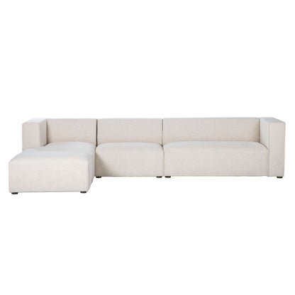 Premium White Modular Sectional with Ottoman