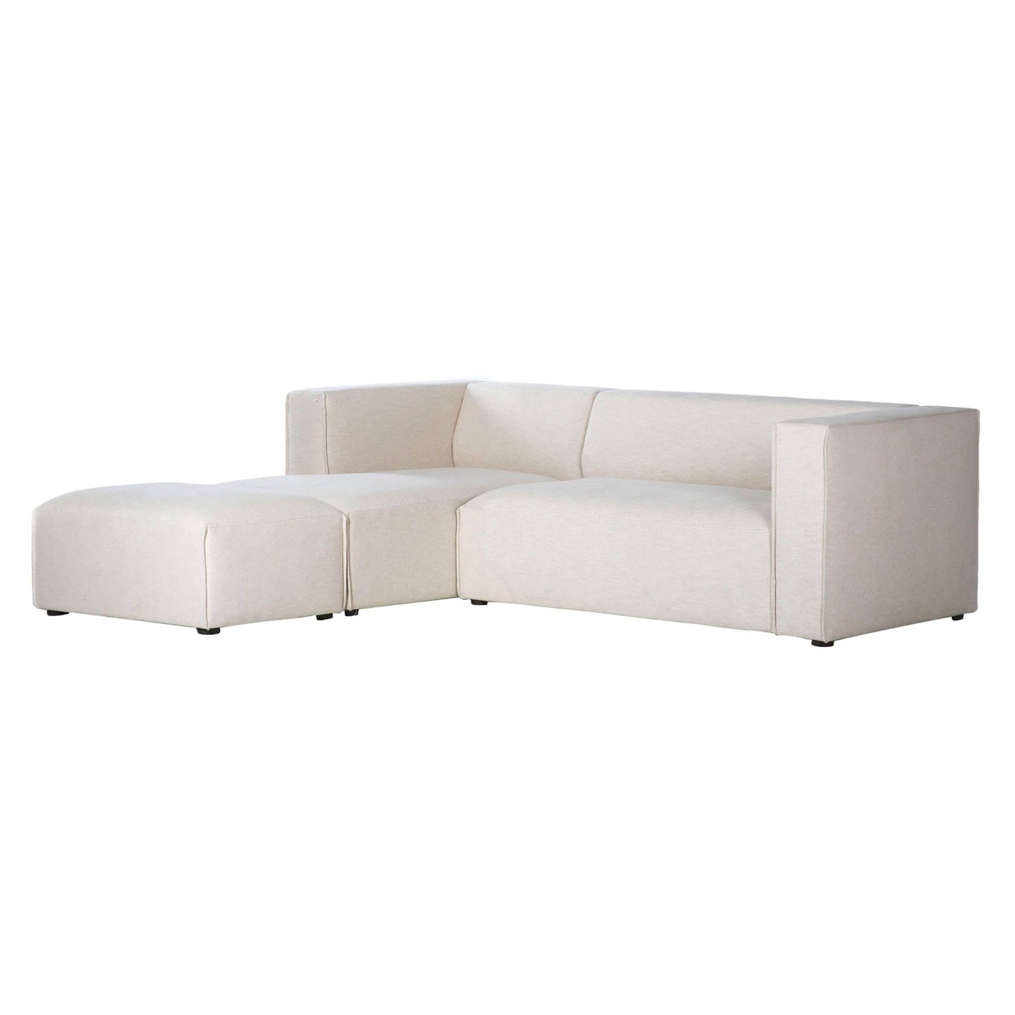 Premium Small White Modular Sectional with Ottoman