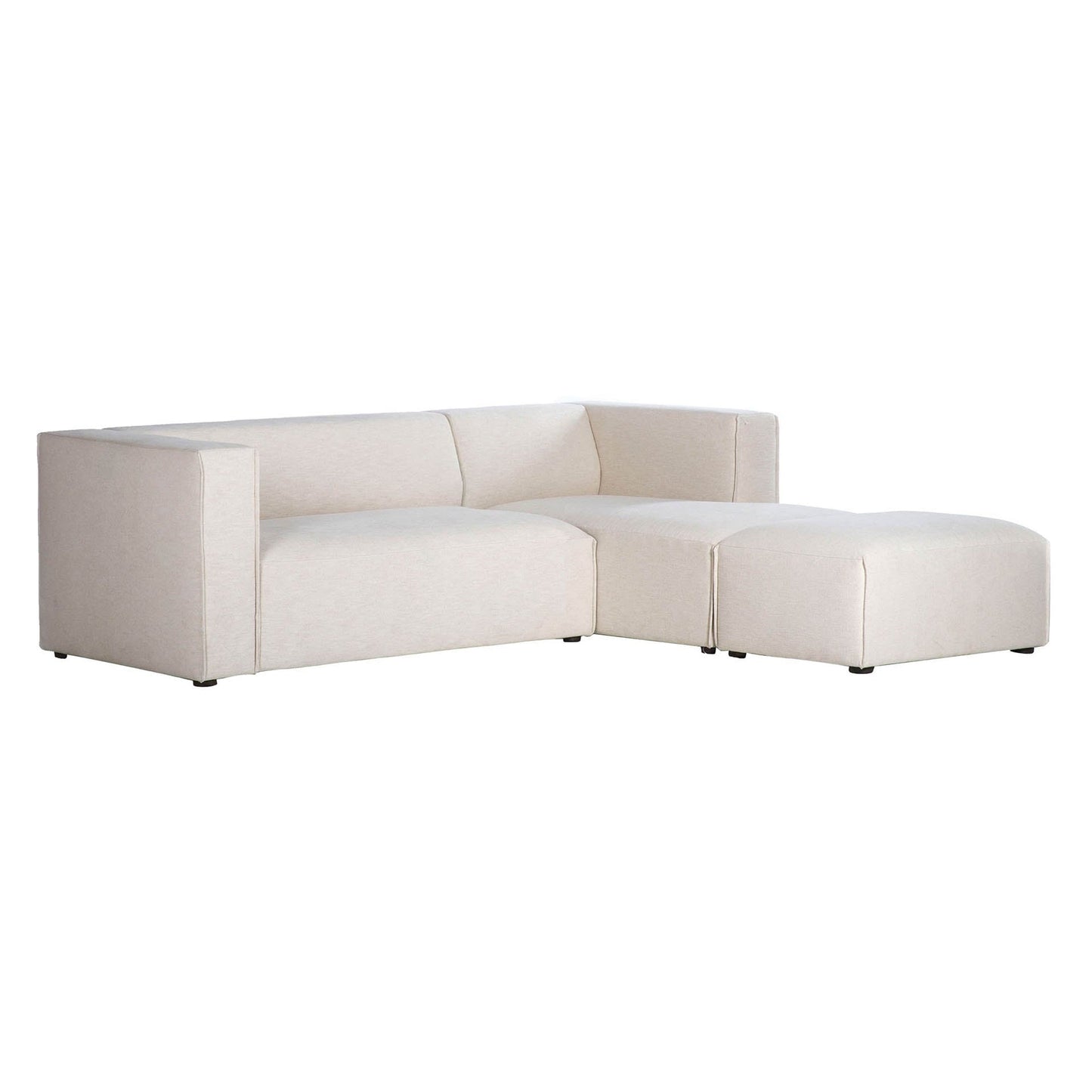Premium Small White Modular Sectional with Ottoman