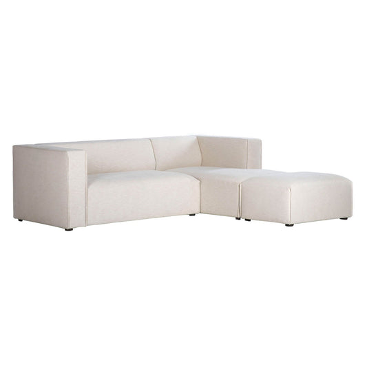 Premium Small White Modular Sectional with Ottoman