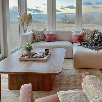 Premium Small White Modular Sectional with Ottoman