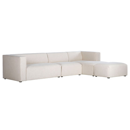 Premium White Modular Sectional with Ottoman