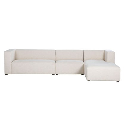 Premium White Modular Sectional with Ottoman
