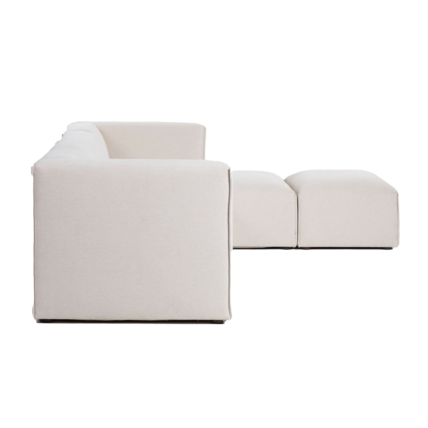 Premium White Modular Sectional with Ottoman