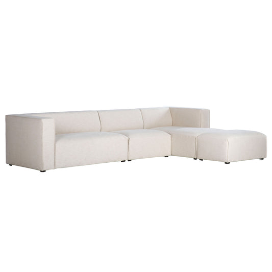 Premium White Modular Sectional with Ottoman