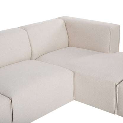 Premium White Modular Sectional with Ottoman