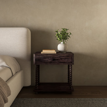 Tabitha Dark Brown Soft-Close Drawer Nightstand