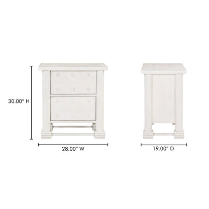 Clement Whitewashed Mango Wood Design Nightstand