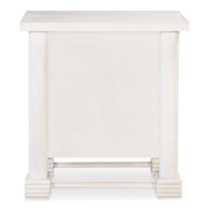 Clement Whitewashed Mango Wood Design Nightstand