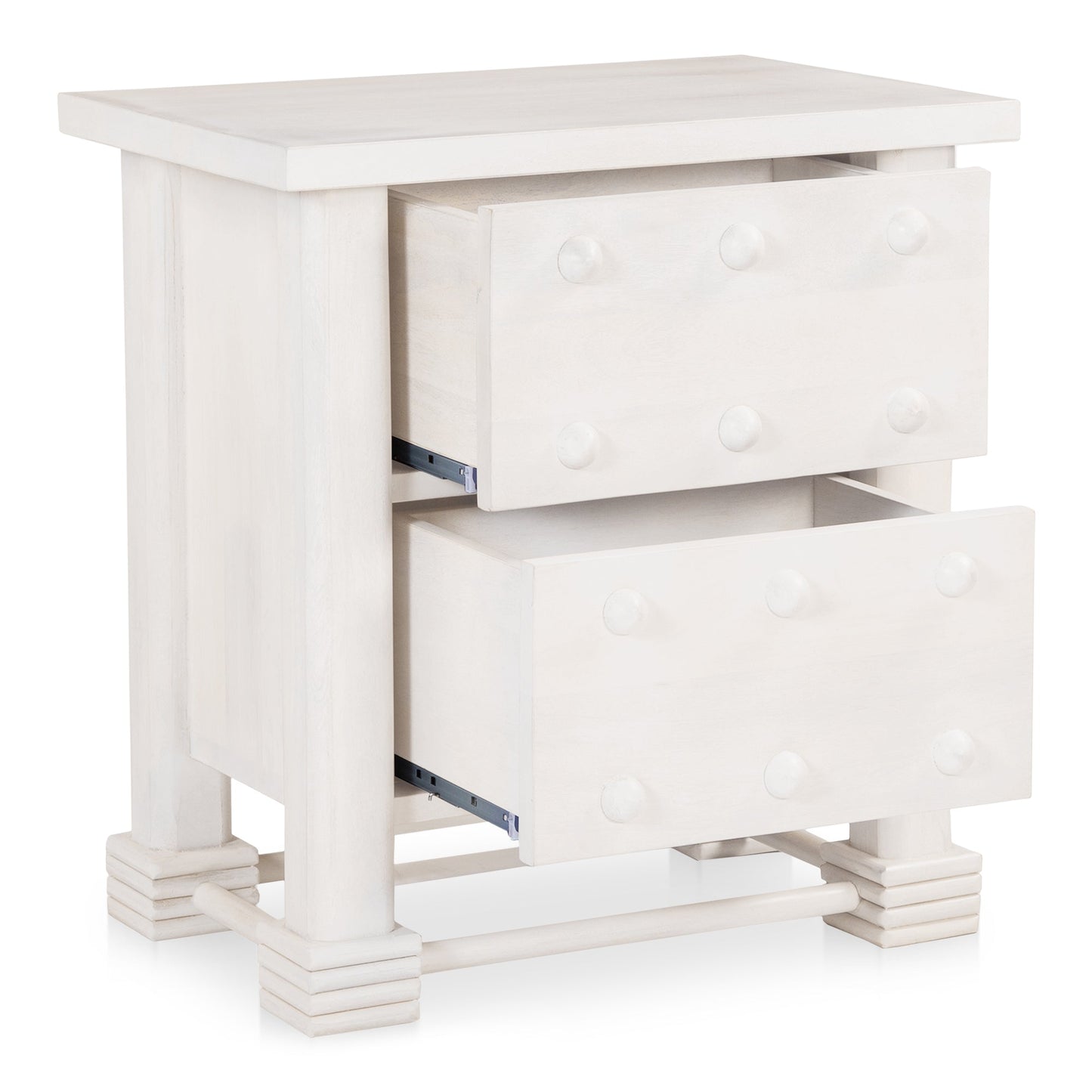 Clement Whitewashed Mango Wood Design Nightstand