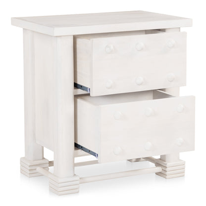 Clement Whitewashed Mango Wood Design Nightstand