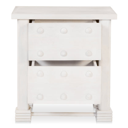 Clement Whitewashed Mango Wood Design Nightstand