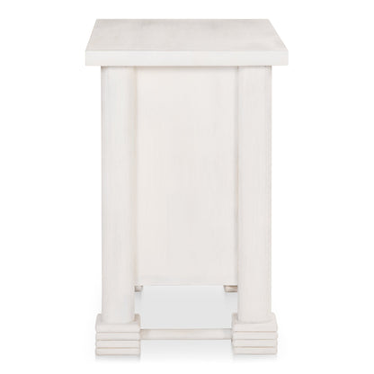 Clement Whitewashed Mango Wood Design Nightstand