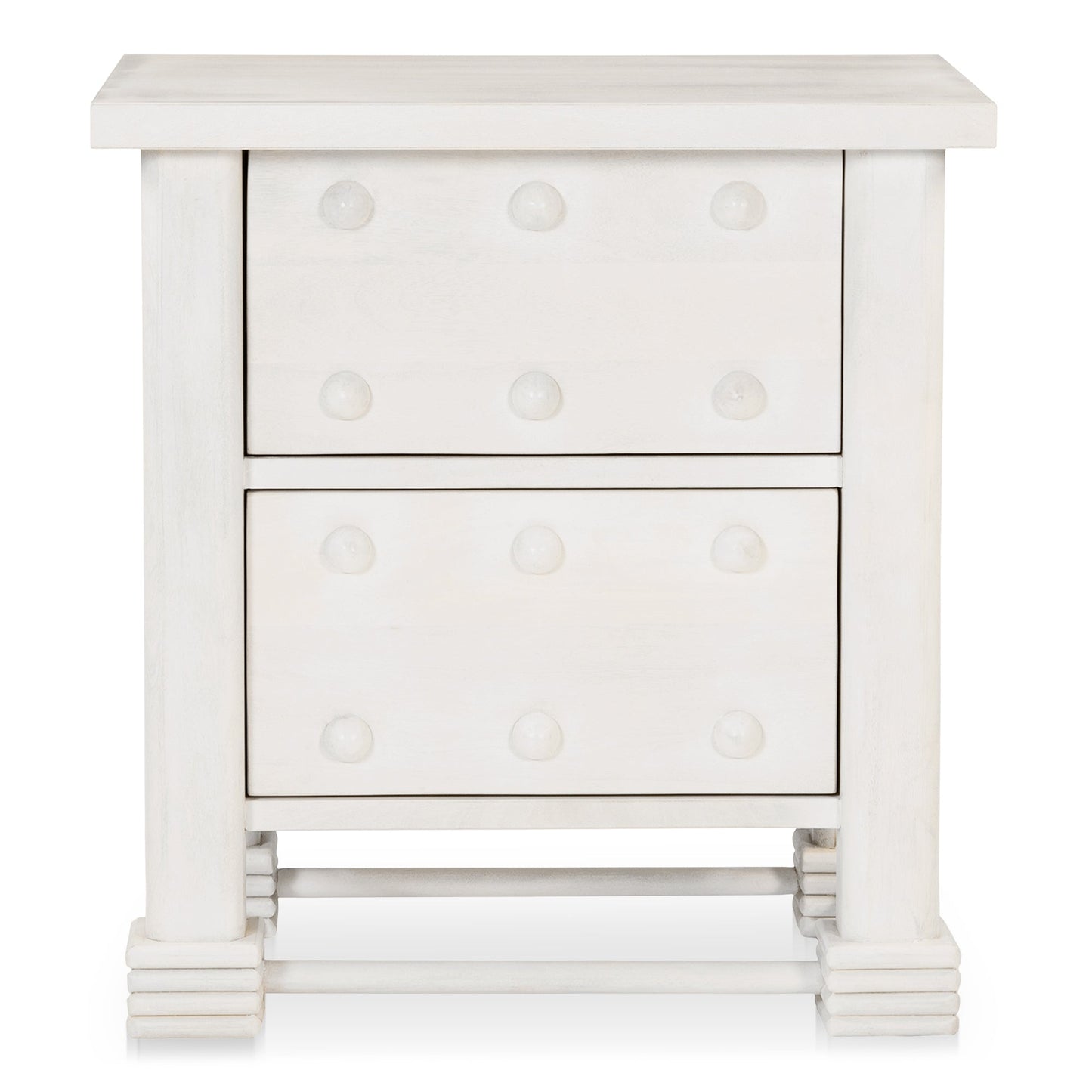 Clement Whitewashed Mango Wood Design Nightstand