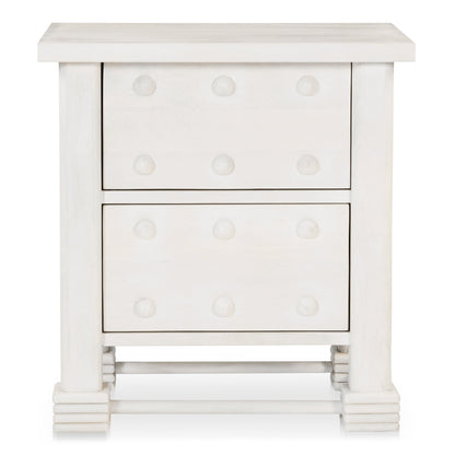 Clement Whitewashed Mango Wood Design Nightstand