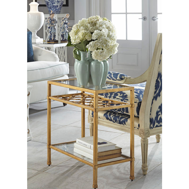 Chelsea House Pacific Coast Metalic Gold Framed Side Table