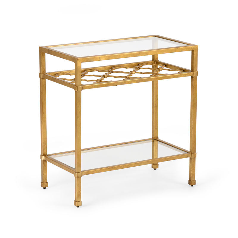 Chelsea House Pacific Coast Metalic Gold Framed Side Table