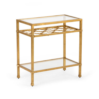 Chelsea House Pacific Coast Metalic Gold Framed Side Table