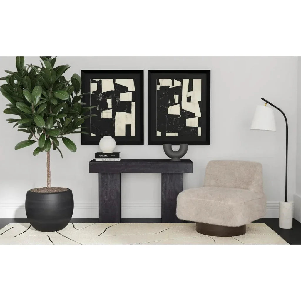 Bassett Mirror Padula Wood Black Rectangular Console Table