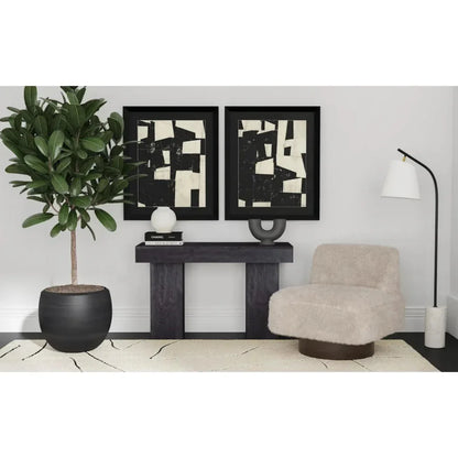 Bassett Mirror Padula Wood Black Rectangular Console Table