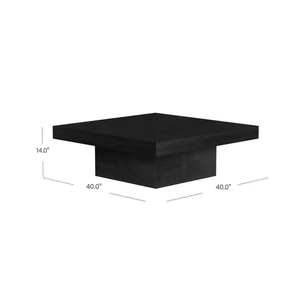 Padula Wood Black Square Cocktail Table - LOOMLAN - Bassett Mirror - Coffee Tables