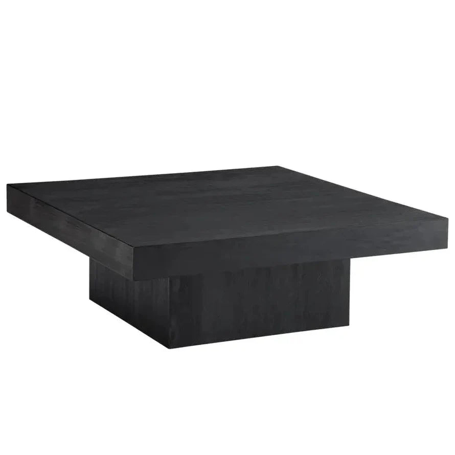 Padula Wood Black Square Cocktail Table - LOOMLAN - Bassett Mirror - Coffee Tables